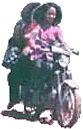 Two girls on motorbike