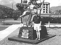 Tom Jones beside the "Baby Dragon"