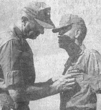 MG Fred Weyand decorates 2Lt. Dale Crafton