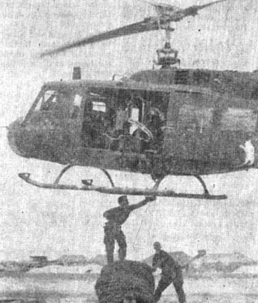 PFC William Donovon attaches cable