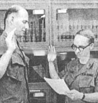 Major Dennis Hunt swears in Major Richard Dahlinger