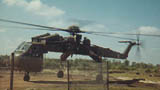 Flying crane come to remove crashed Chinook, Christmas 1968