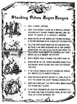 Rogers Rangers Standing Orders