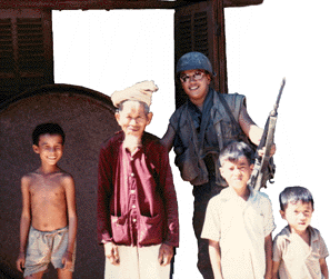 Friends in the Village (Rice Tray in Background)